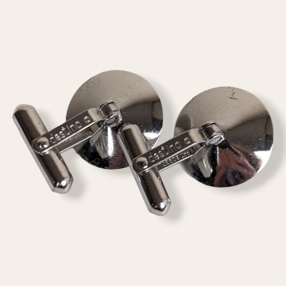 Vintage Destino Sterling & Pearl Cufflinks - Picture 4 of 7